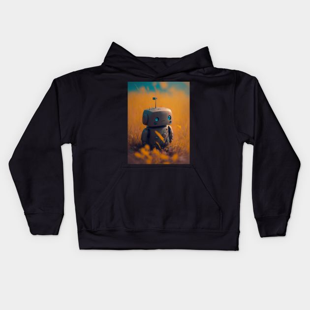 Indifferent Little Bot Kids Hoodie by hollisart